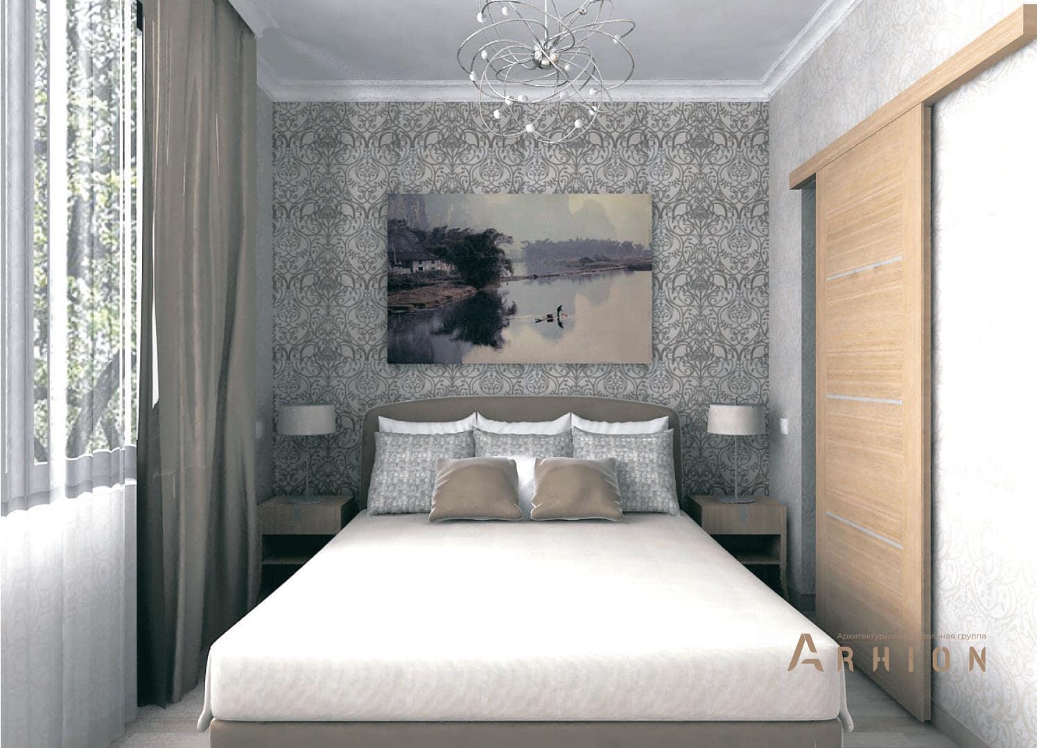 6. Проект одноэтажного дома в канадском стиле с двускатной кровлей, H-62, площадью - 96 кв c терассой, эркером